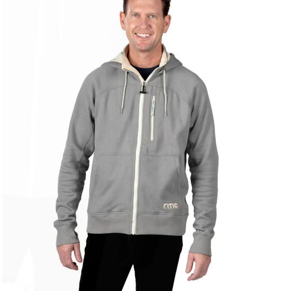 RTIC Outdoors Jacket Mens XXL Full Zip Hoodie Gray with Cream Lining - Picture 10 of 10